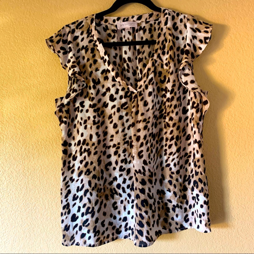 Philosophy Women’s Leopard Sleeveless Blouse - Size Medium - New Without Tags!